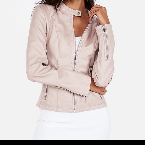 Express Jackets & Blazers - Express Medium Pink Leather Jacket
